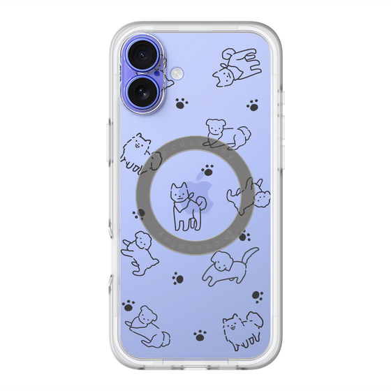 スリムプロテクションプレミアムケース with MagSafe［ オリジナル - CASEPLAYイヌ総柄 - black ］