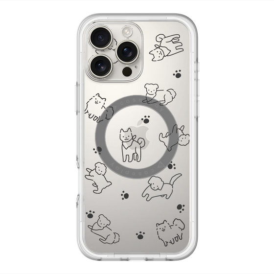 スリムプロテクションプレミアムケース with MagSafe［ オリジナル - CASEPLAYイヌ総柄 - black ］