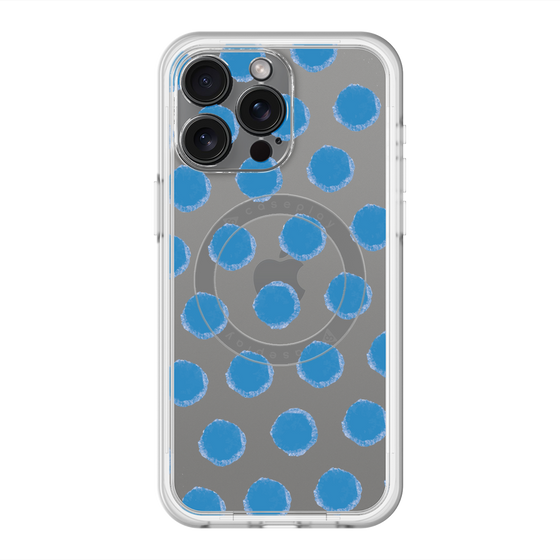 スリムプロテクションプレミアムケース with MagSafe［ オリジナル - 推し色水玉 - ブルー ］