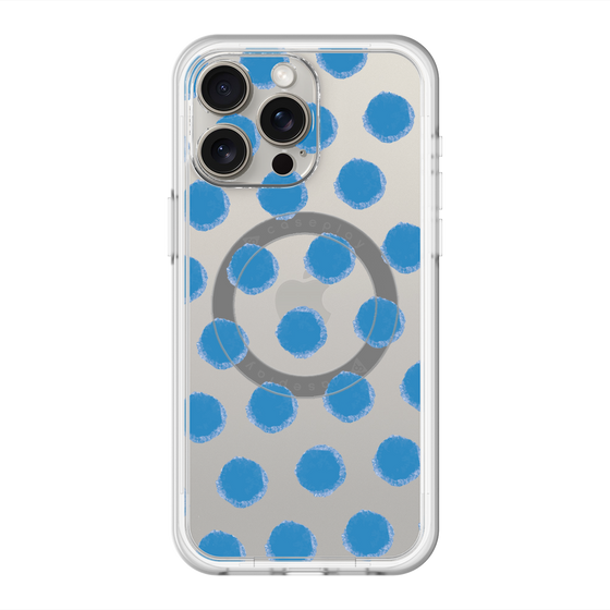 スリムプロテクションプレミアムケース with MagSafe［ オリジナル - 推し色水玉 - ブルー ］