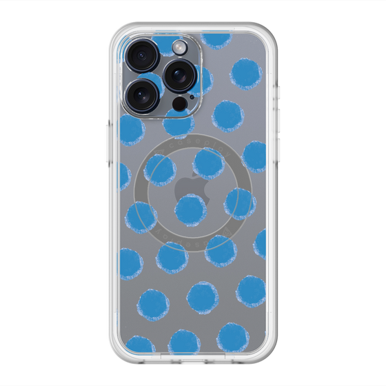 スリムプロテクションプレミアムケース with MagSafe［ オリジナル - 推し色水玉 - ブルー ］