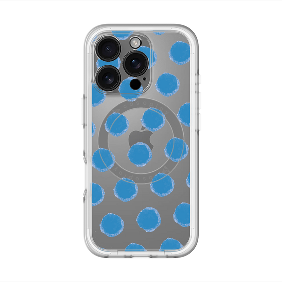 スリムプロテクションプレミアムケース with MagSafe［ オリジナル - 推し色水玉 - ブルー ］