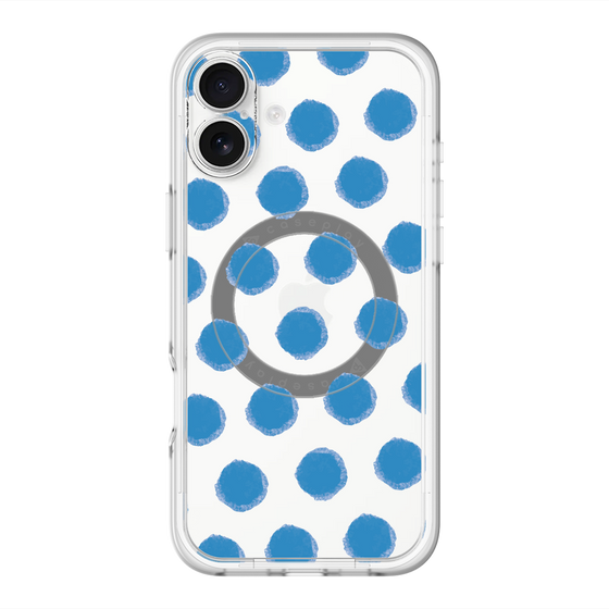 スリムプロテクションプレミアムケース with MagSafe［ オリジナル - 推し色水玉 - ブルー ］