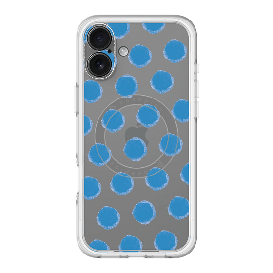 スリムプロテクションプレミアムケース with MagSafe［ オリジナル - 推し色水玉 - ブルー ］