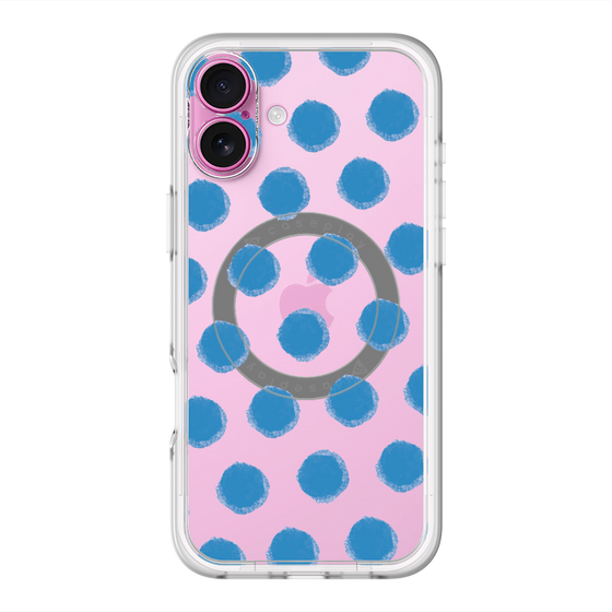 スリムプロテクションプレミアムケース with MagSafe［ オリジナル - 推し色水玉 - ブルー ］