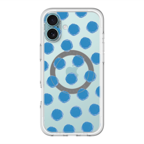 スリムプロテクションプレミアムケース with MagSafe［ オリジナル - 推し色水玉 - ブルー ］