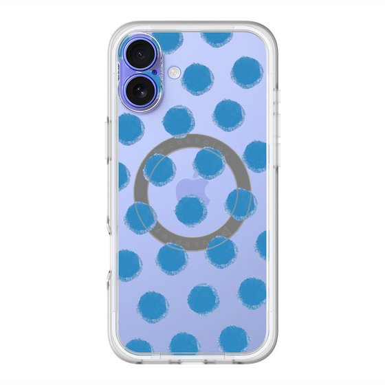 スリムプロテクションプレミアムケース with MagSafe［ オリジナル - 推し色水玉 - ブルー ］