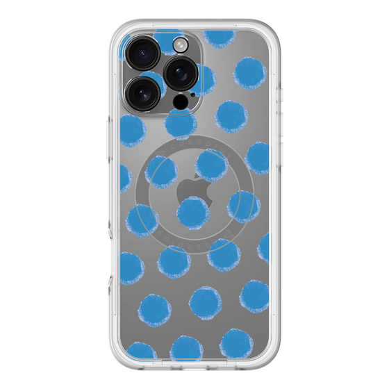 スリムプロテクションプレミアムケース with MagSafe［ オリジナル - 推し色水玉 - ブルー ］