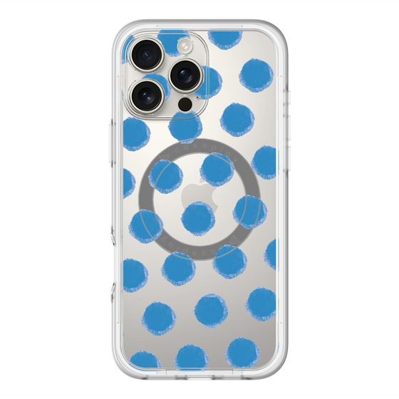 スリムプロテクションプレミアムケース with MagSafe［ オリジナル - 推し色水玉 - ブルー ］