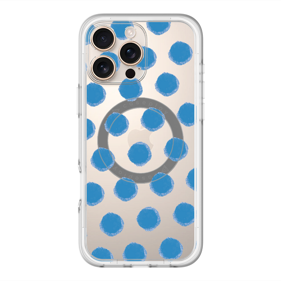 スリムプロテクションプレミアムケース with MagSafe［ オリジナル - 推し色水玉 - ブルー ］