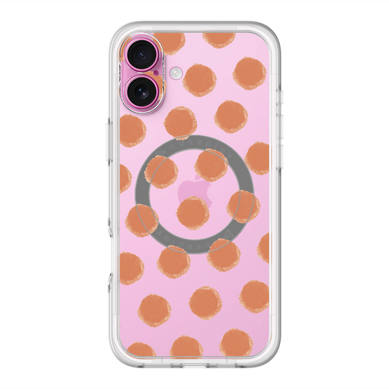 スリムプロテクションプレミアムケース with MagSafe［ オリジナル - 推し色水玉 - レッド ］