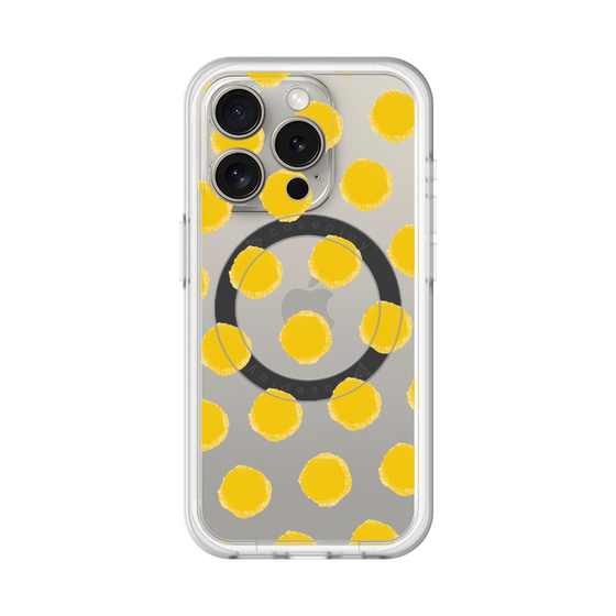 スリムプロテクションプレミアムケース with MagSafe［ オリジナル - 推し色水玉 - イエロー ］