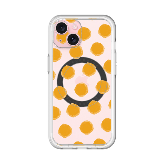 スリムプロテクションプレミアムケース with MagSafe［ オリジナル - 推し色水玉 - オレンジ ］