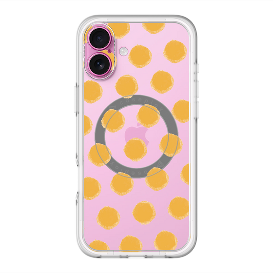 スリムプロテクションプレミアムケース with MagSafe［ オリジナル - 推し色水玉 - オレンジ ］