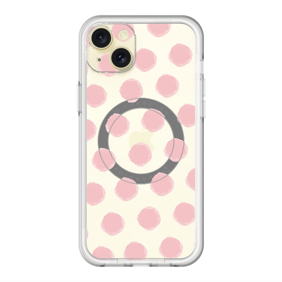 スリムプロテクションプレミアムケース with MagSafe［ オリジナル - 推し色水玉 - ピンク ］