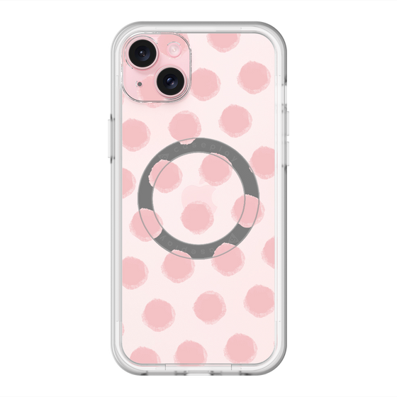 スリムプロテクションプレミアムケース with MagSafe［ オリジナル - 推し色水玉 - ピンク ］