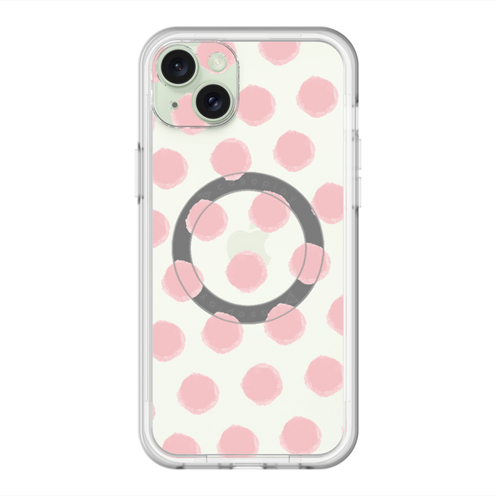 スリムプロテクションプレミアムケース with MagSafe［ オリジナル - 推し色水玉 - ピンク ］