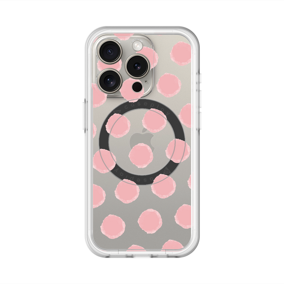 スリムプロテクションプレミアムケース with MagSafe［ オリジナル - 推し色水玉 - ピンク ］