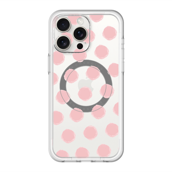 スリムプロテクションプレミアムケース with MagSafe［ オリジナル - 推し色水玉 - ピンク ］
