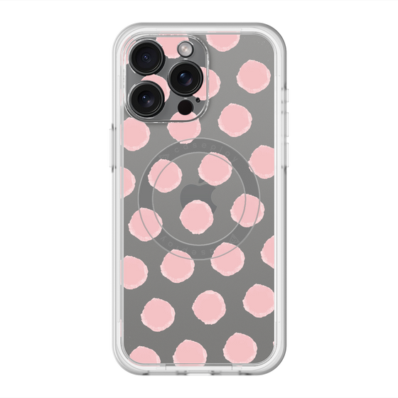スリムプロテクションプレミアムケース with MagSafe［ オリジナル - 推し色水玉 - ピンク ］