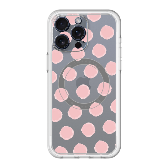 スリムプロテクションプレミアムケース with MagSafe［ オリジナル - 推し色水玉 - ピンク ］