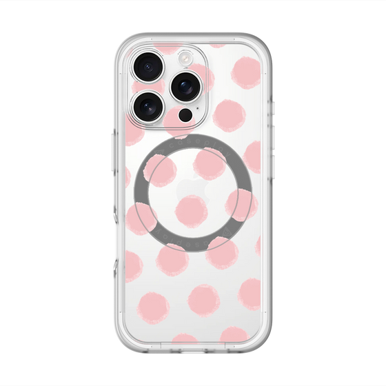 スリムプロテクションプレミアムケース with MagSafe［ オリジナル - 推し色水玉 - ピンク ］