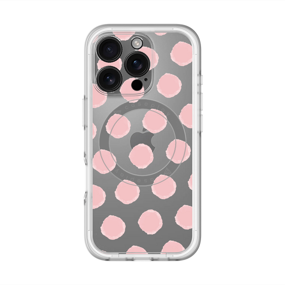 スリムプロテクションプレミアムケース with MagSafe［ オリジナル - 推し色水玉 - ピンク ］