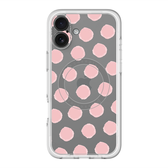 スリムプロテクションプレミアムケース with MagSafe［ オリジナル - 推し色水玉 - ピンク ］