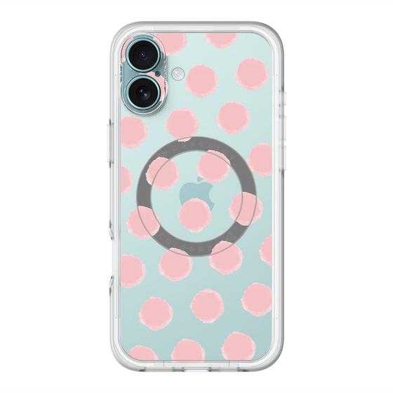 スリムプロテクションプレミアムケース with MagSafe［ オリジナル - 推し色水玉 - ピンク ］