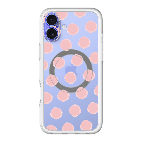 スリムプロテクションプレミアムケース with MagSafe［ オリジナル - 推し色水玉 - ピンク ］