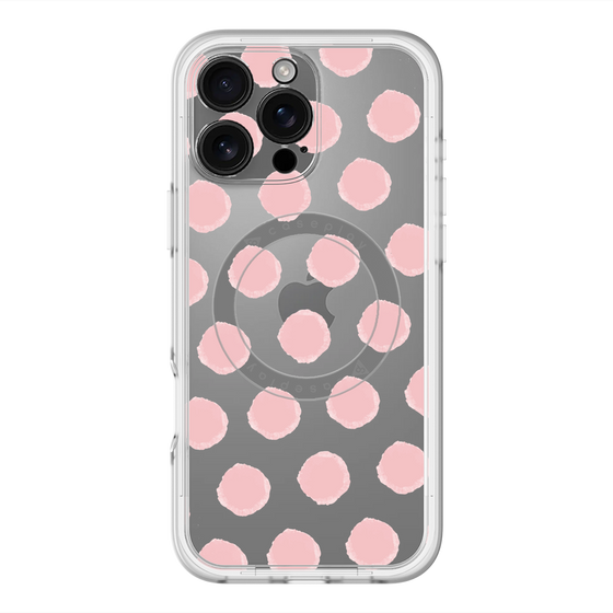 スリムプロテクションプレミアムケース with MagSafe［ オリジナル - 推し色水玉 - ピンク ］