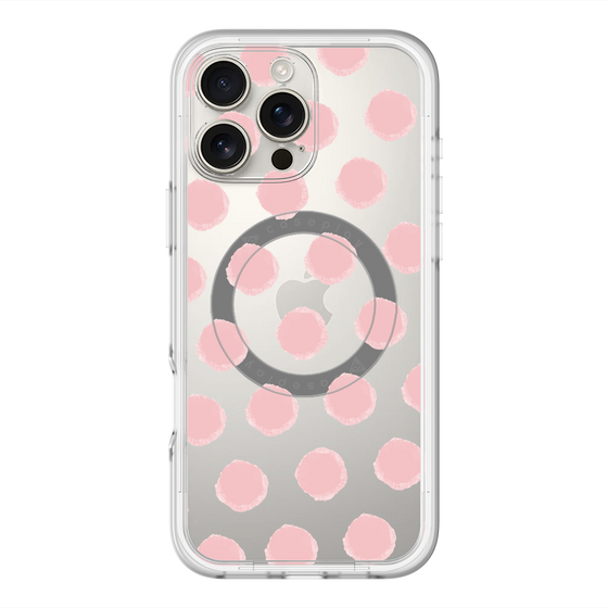 スリムプロテクションプレミアムケース with MagSafe［ オリジナル - 推し色水玉 - ピンク ］