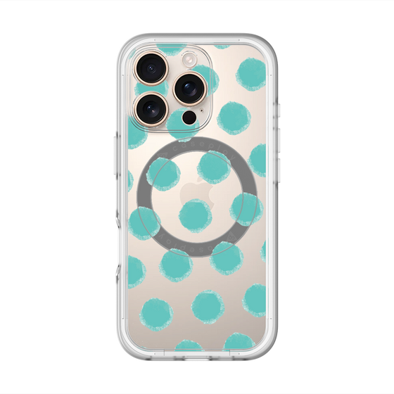 スリムプロテクションプレミアムケース with MagSafe［ オリジナル - 推し色水玉 - グリーン ］