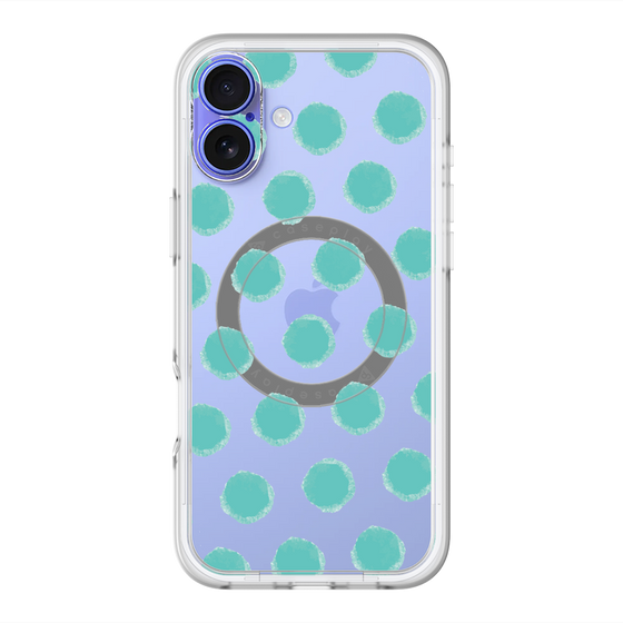 スリムプロテクションプレミアムケース with MagSafe［ オリジナル - 推し色水玉 - グリーン ］