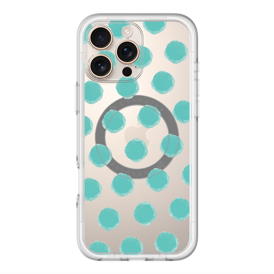 スリムプロテクションプレミアムケース with MagSafe［ オリジナル - 推し色水玉 - グリーン ］
