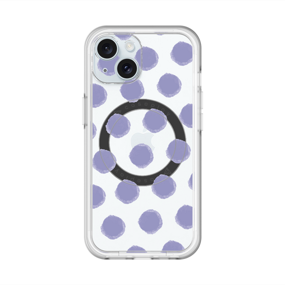 スリムプロテクションプレミアムケース with MagSafe［ オリジナル - 推し色水玉 - パープル ］