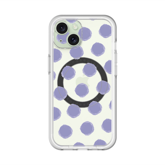スリムプロテクションプレミアムケース with MagSafe［ オリジナル - 推し色水玉 - パープル ］