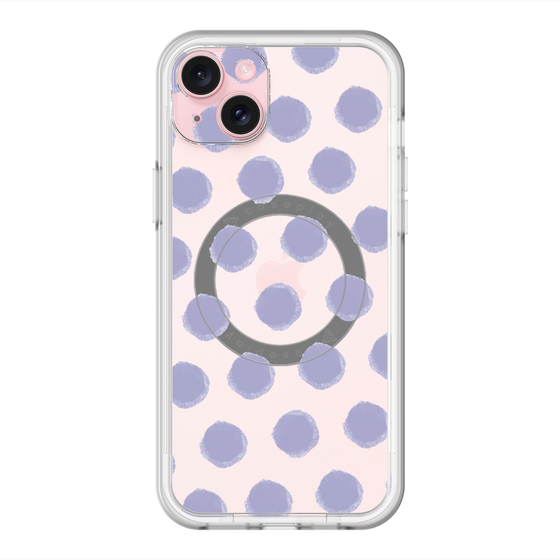 スリムプロテクションプレミアムケース with MagSafe［ オリジナル - 推し色水玉 - パープル ］