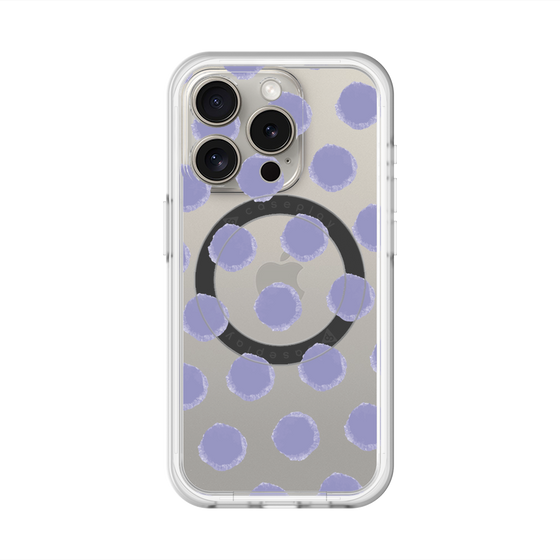 スリムプロテクションプレミアムケース with MagSafe［ オリジナル - 推し色水玉 - パープル ］