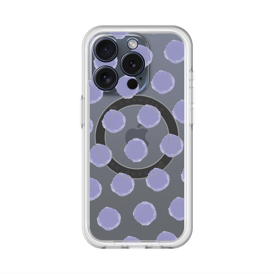 スリムプロテクションプレミアムケース with MagSafe［ オリジナル - 推し色水玉 - パープル ］