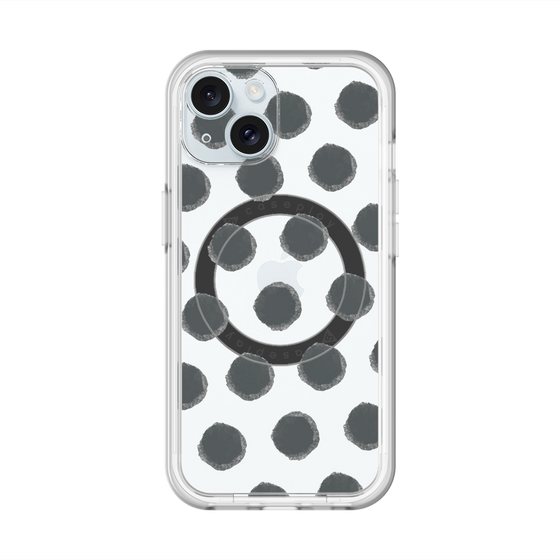 スリムプロテクションプレミアムケース with MagSafe［ オリジナル - 推し色水玉 - ブラック ］