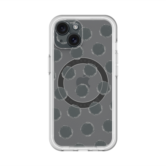 スリムプロテクションプレミアムケース with MagSafe［ オリジナル - 推し色水玉 - ブラック ］