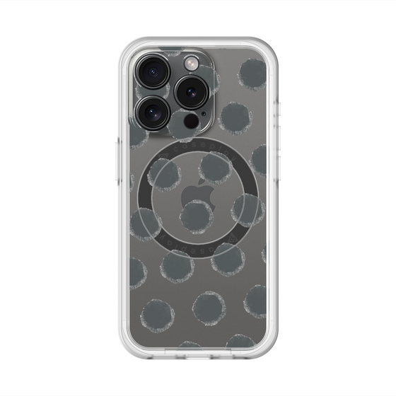スリムプロテクションプレミアムケース with MagSafe［ オリジナル - 推し色水玉 - ブラック ］