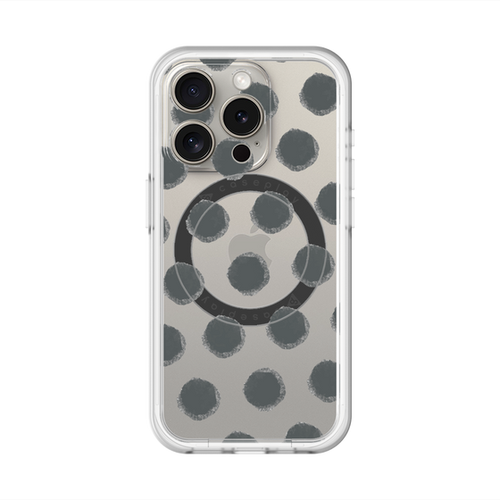 スリムプロテクションプレミアムケース with MagSafe［ オリジナル - 推し色水玉 - ブラック ］