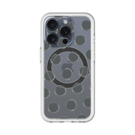 スリムプロテクションプレミアムケース with MagSafe［ オリジナル - 推し色水玉 - ブラック ］
