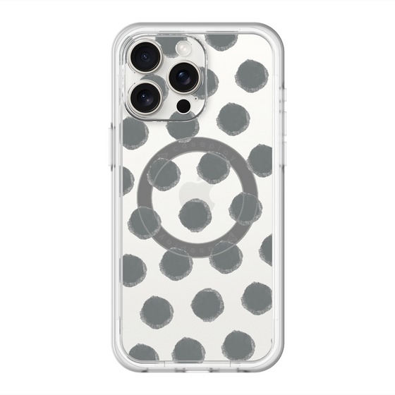 スリムプロテクションプレミアムケース with MagSafe［ オリジナル - 推し色水玉 - ブラック ］