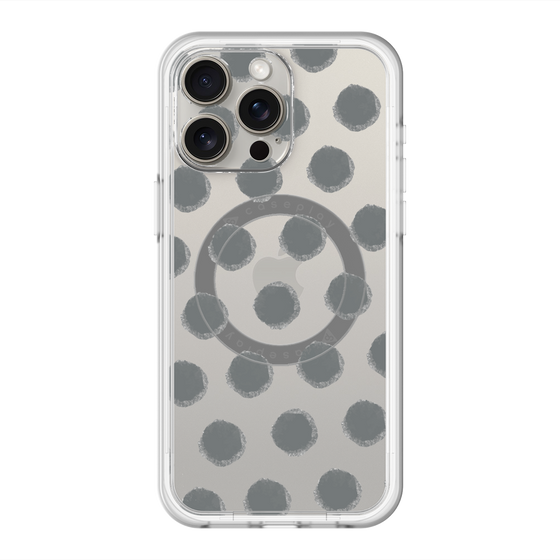 スリムプロテクションプレミアムケース with MagSafe［ オリジナル - 推し色水玉 - ブラック ］