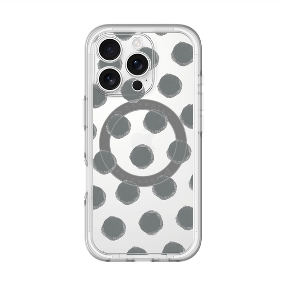 スリムプロテクションプレミアムケース with MagSafe［ オリジナル - 推し色水玉 - ブラック ］