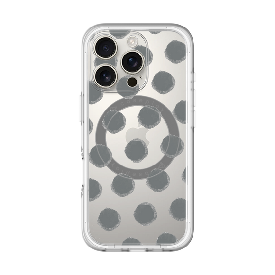 スリムプロテクションプレミアムケース with MagSafe［ オリジナル - 推し色水玉 - ブラック ］