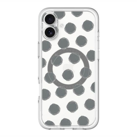 スリムプロテクションプレミアムケース with MagSafe［ オリジナル - 推し色水玉 - ブラック ］